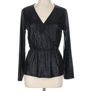 Elegant Black Wrap Blouse